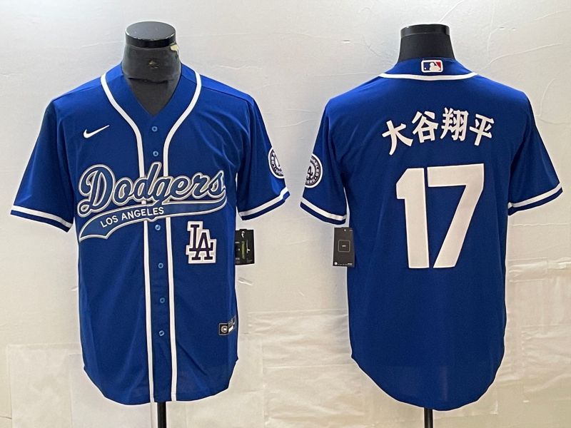 Men Los Angeles Dodgers #17 Ohtani Blue Nike Game MLB Jersey style 12